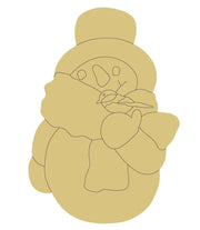 Design By Line Snowman MDF Cutout With Heart - Unfinished For DIY
