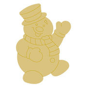 Design By Line Snowman MDF Cutout Winter Silhouette With Top Hat And Scarf - Unfinished For DIY