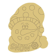 Design By Line Snowman Head MDF Cutout Snow Snowflake - Unfinished For DIY