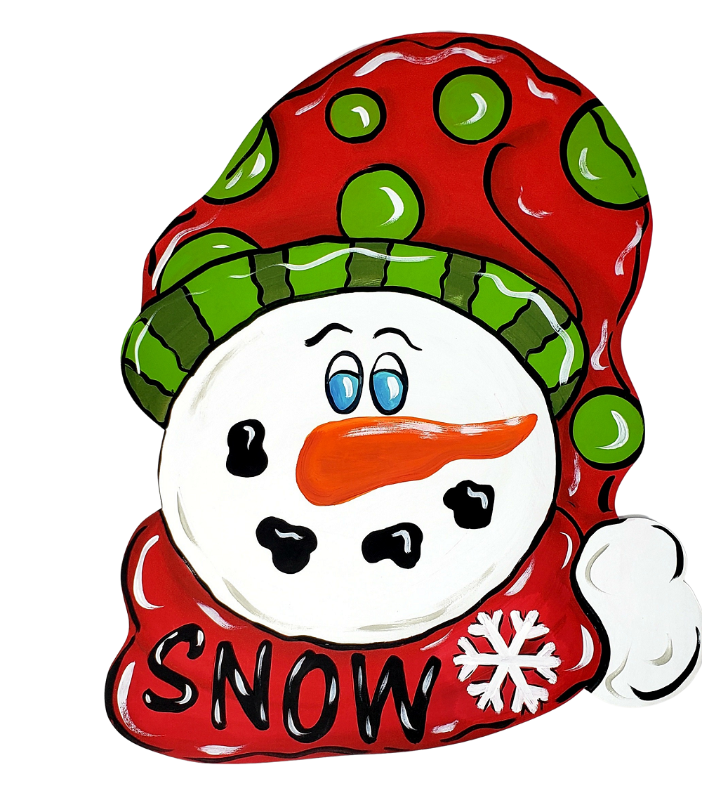 Design By Line Snowman Head MDF Cutout Snow Snowflake - Unfinished For DIY