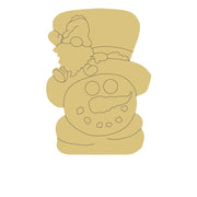 Design By Line Snowman MDF Cutout Head With Hat And Button Details - Unfinished For DIY