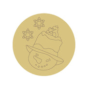 Design By Line Round MDF Cutout Snowman Head With Hat And Snowflakes - Unfinished For DIY