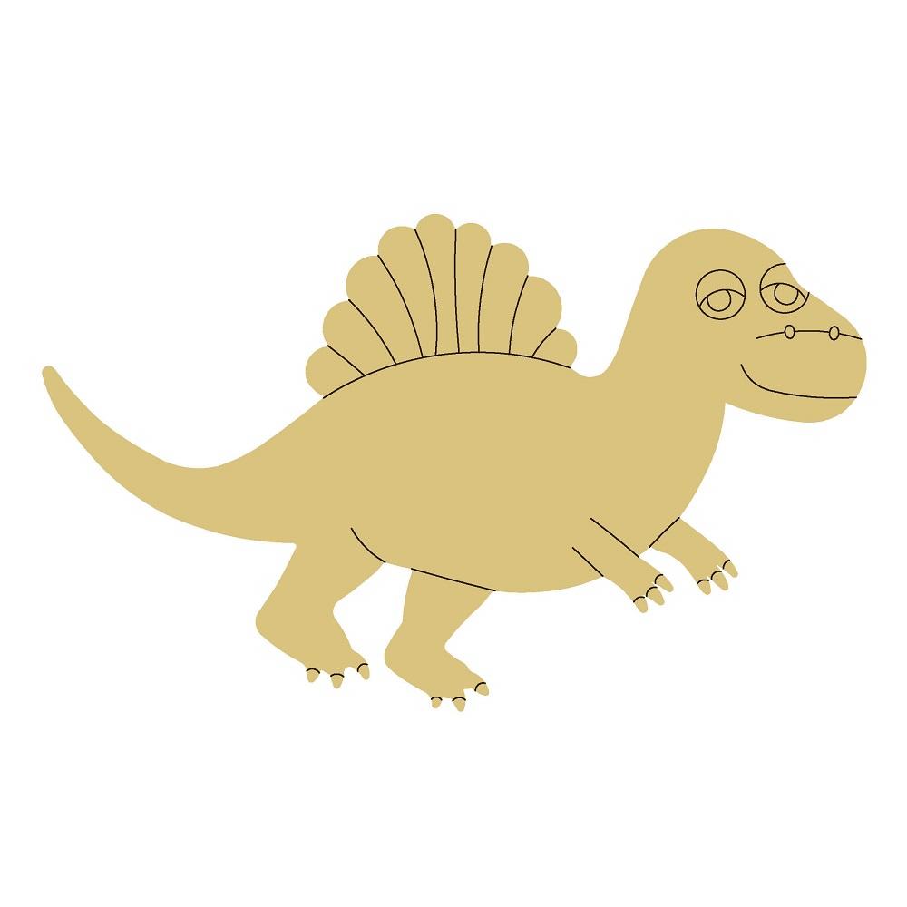 Design By Line Spinosaurus MDF Cutout Cartoon Silhouette - Unfinished For DIY