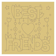 Design By Line Rectangle MDF Cutout Best Friends - Unfinished For DIY