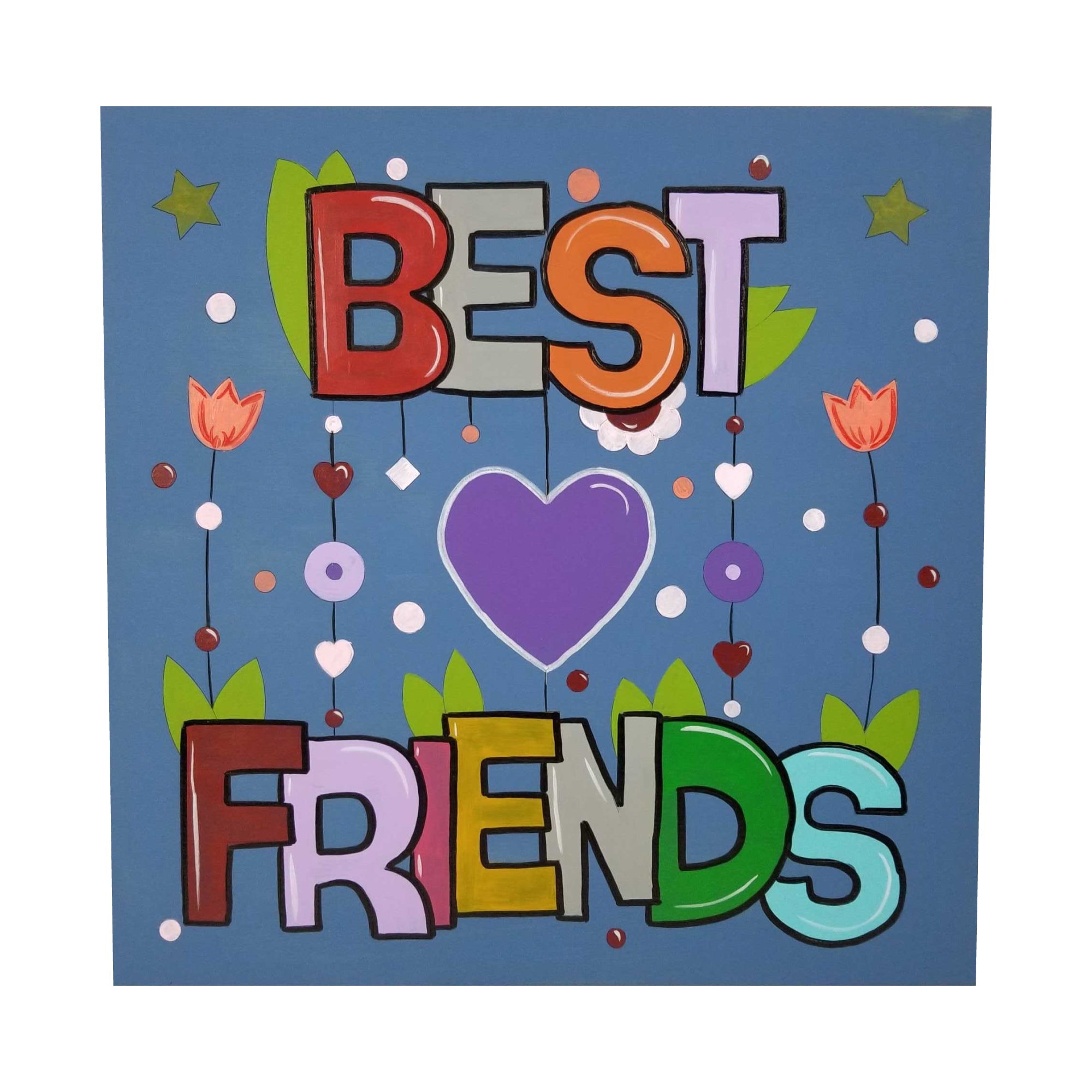 Design By Line Rectangle MDF Cutout Best Friends - Unfinished For DIY