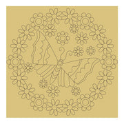 Design By Line Square MDF Cutout Butterfly Floral Mandala - Unfinished For DIY