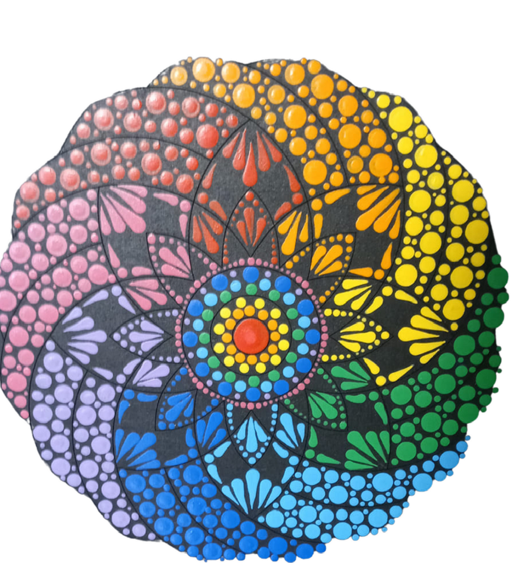 Design By Line Round MDF Cutout Mandala Swirl - Unfinished For DIY