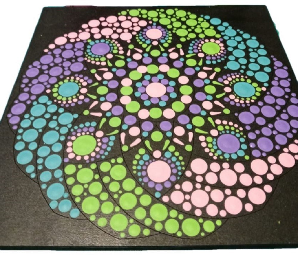 Design By Line Round MDF Cutout Mandala Swirl - Unfinished For DIY