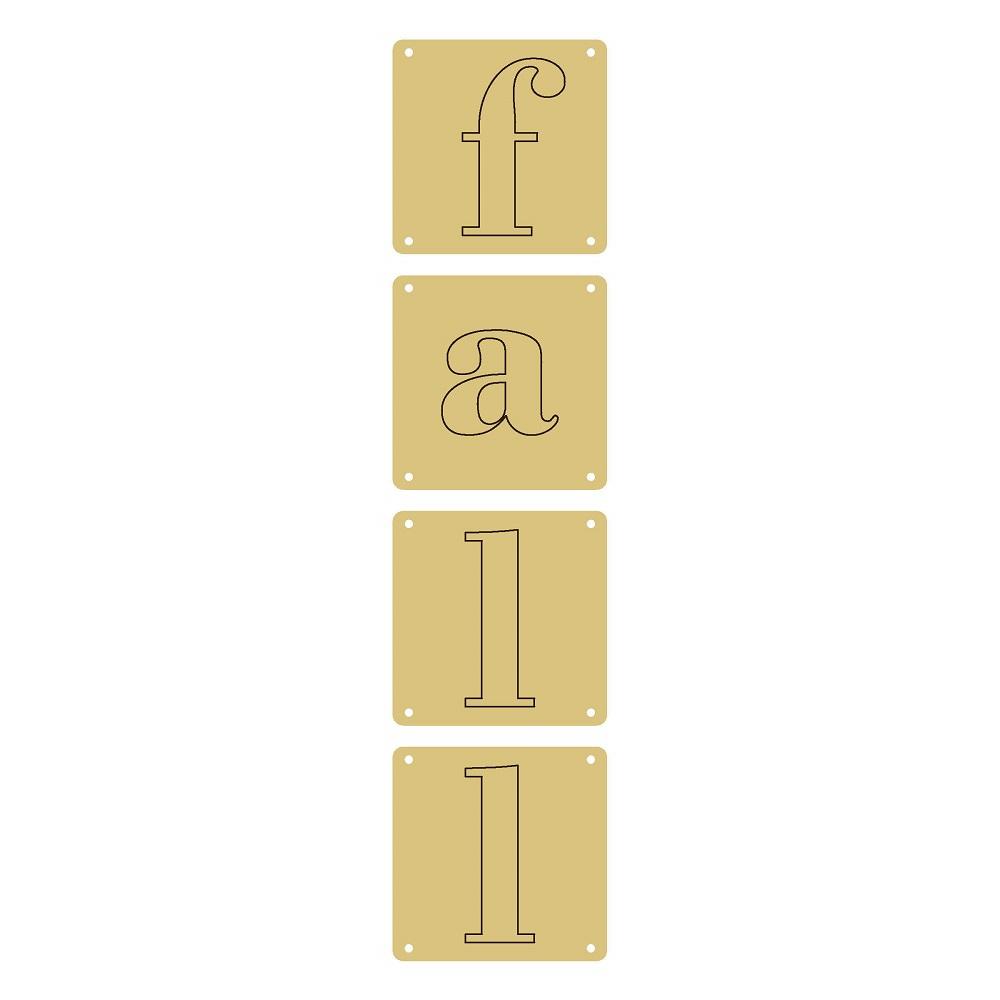 Design By Line Square MDF Cutout FALL Letters - Unfinished For DIY