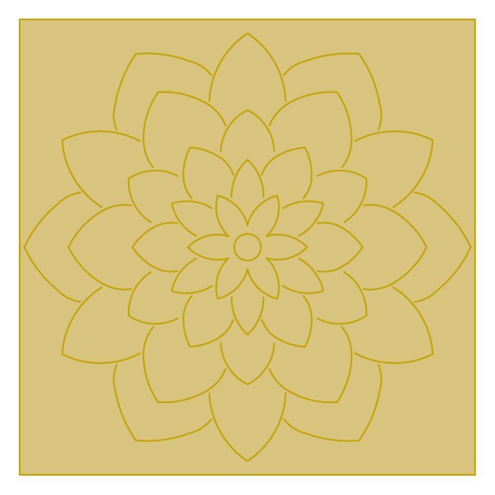 Design By Line Square MDF Cutout Floral Mandala - Unfinished For DIY