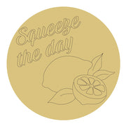 Design By Line Round MDF Cutout Squeeze The Day Lemon Slice And Leaves - Unfinished For DIY