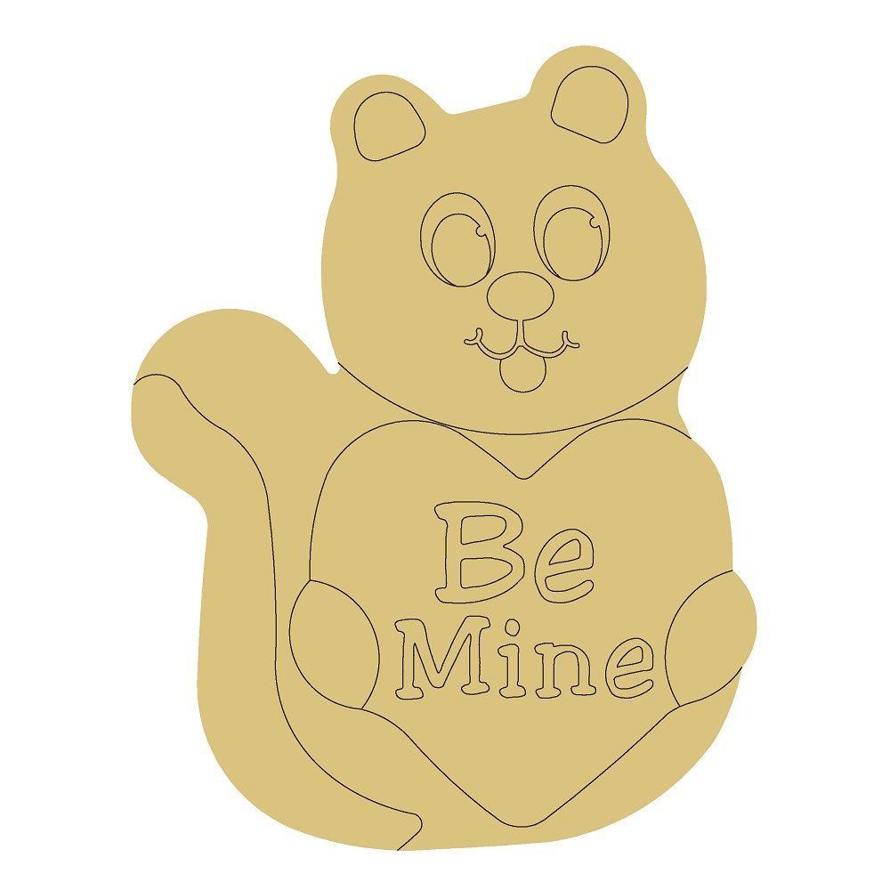 Design By Line Sitting Squirrel MDF Cutout Be Mine - Unfinished For DIY