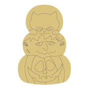 Design By Line Tiered Circles MDF Cutout Cat Frankenstein Jack O Lantern - Unfinished For DIY