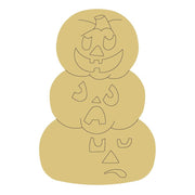 Design By Line Stacked Pumpkin MDF Cutout Jack-O-Lantern Faces On Three-Pumpkin Stack - Unfinished For DIY