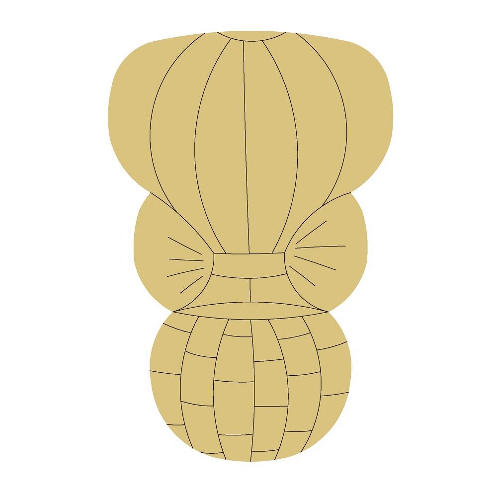 Design By Line Stacked Pumpkin MDF Cutout Hot Air Balloon - Unfinished For DIY
