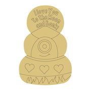 Design By Line Alien MDF Cutout I Love You To The Moon And Back - Unfinished For DIY