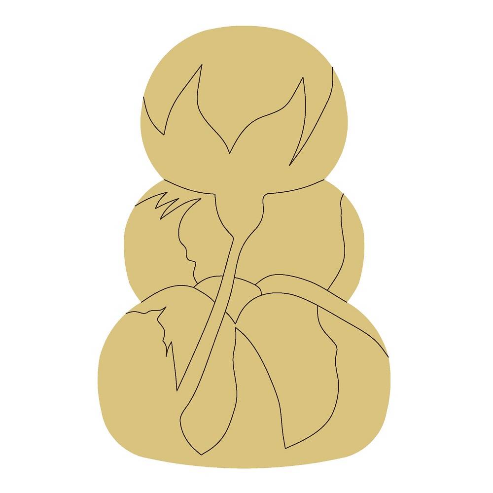 Design By Line Three-Tier Stacked Pumpkin MDF Cutout Cotton Boll Stacked Pumpkin Design - Unfinished For DIY