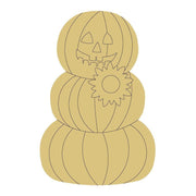 Design By Line Stacked Pumpkin MDF Cutout With Sunflower - Unfinished For DIY