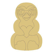 Design By Line Stacked Pumpkin MDF Cutout Penguin Holding A Heart  Laser-Etched Lines - Unfinished For DIY