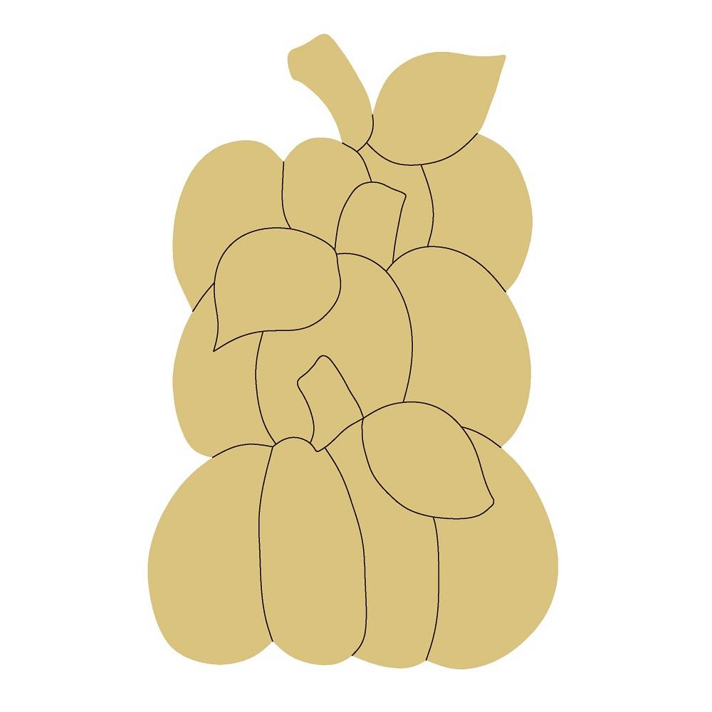 Design By Line Stacked Pumpkin MDF Cutout Stacked Pumpkin Design - Unfinished For DIY