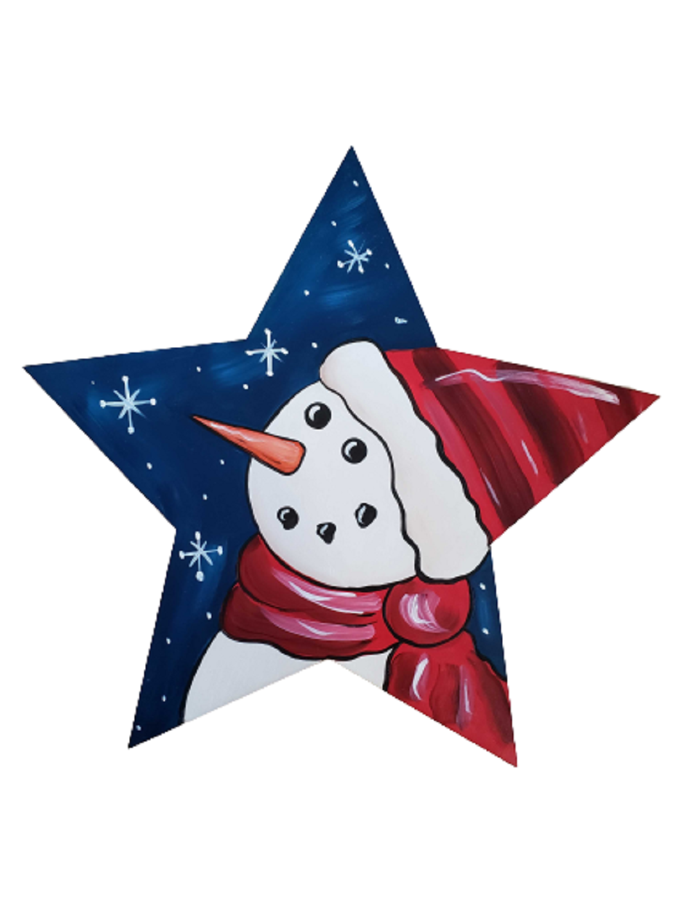 Design By Line Star MDF Cutout Snowman Inside Star - Unfinished For DIY