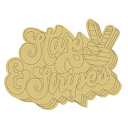 Design By Line Word Art MDF Cutout Stars And Stripes Peace Sign - Unfinished For DIY
