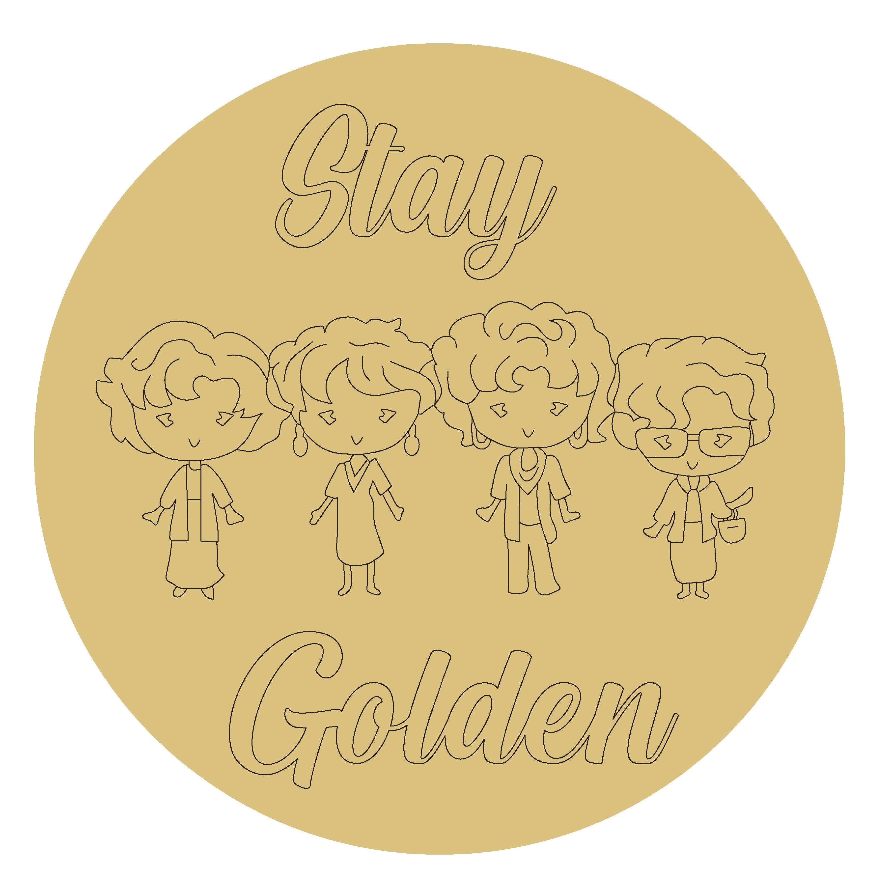 Design By Line Round MDF Cutout Stay Golden - Unfinished For DIY