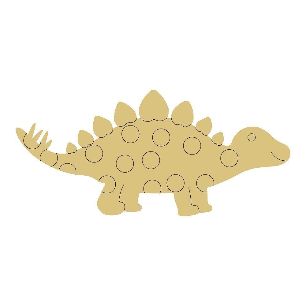 Design By Line Stegosaurus MDF Cutout Dotted Pattern - Unfinished For DIY