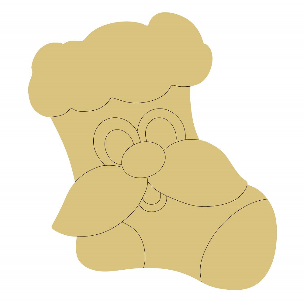 Design By Line Stocking Silhouette MDF Cutout Holiday Decor - Unfinished For DIY