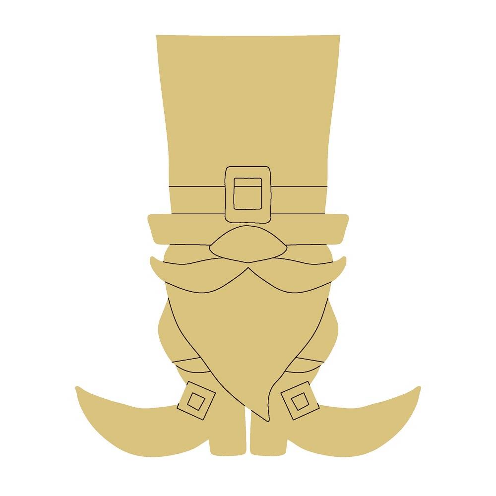 Design By Line Gnome Silhouette MDF Cutout St. Patty's Day Gnome - Unfinished For DIY