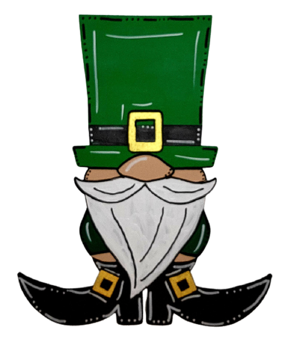 Design By Line Gnome Silhouette MDF Cutout St. Patty's Day Gnome - Unfinished For DIY