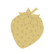 Design By Line Strawberry MDF Cutout Silhouette With Leaf - Unfinished For DIY
