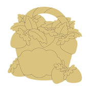 Design By Line Basket MDF Cutout With Strawberries- Unfinished For DIY