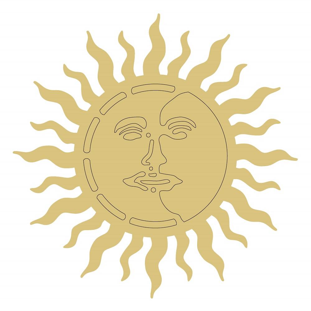 Design By Line Sun MDF Cutout With Face - Unfinished For DIY