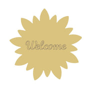 Design By Line Sunflower MDF Cutout Welcome - Unfinished For DIY