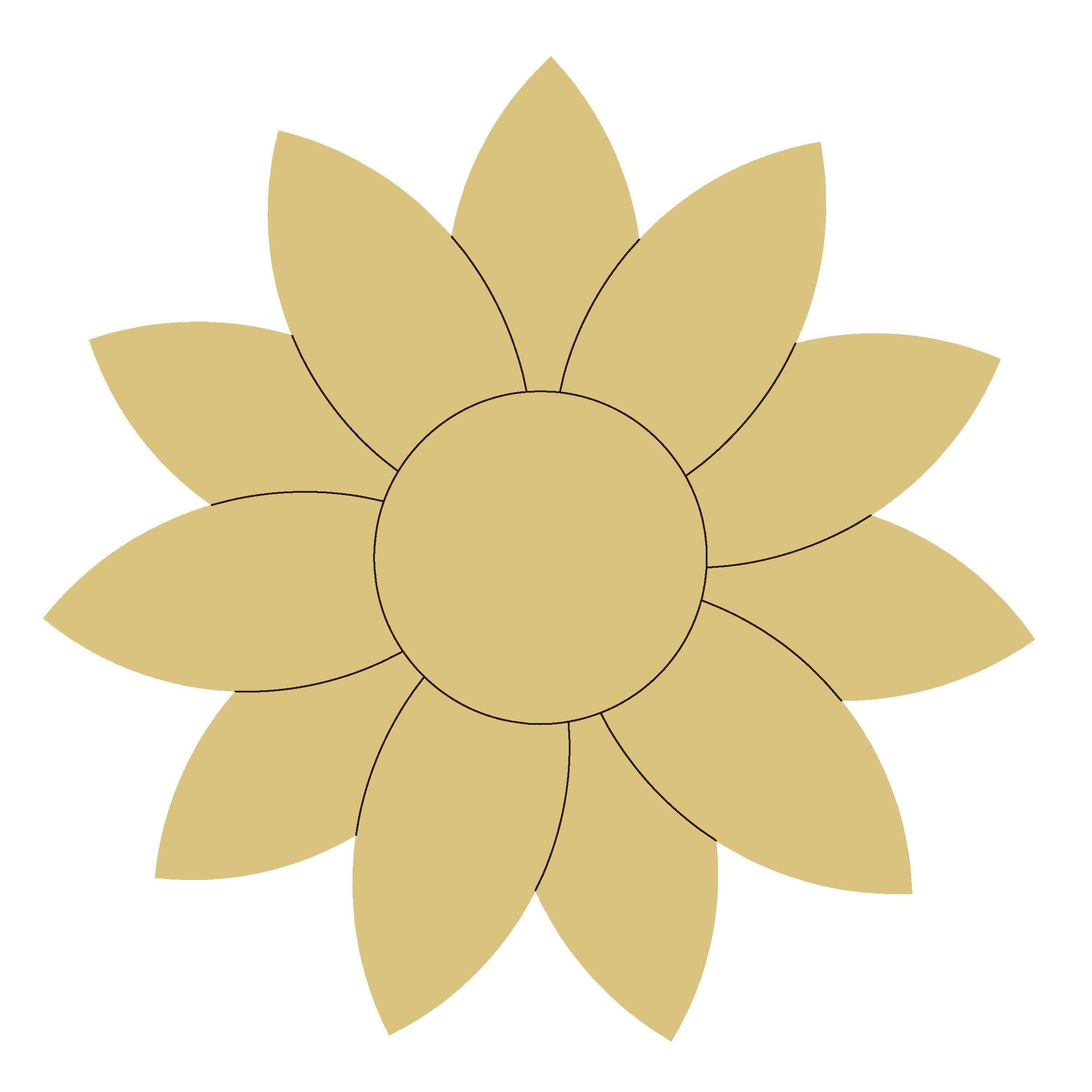 Design By Line Sunflower MDF Cutout Sunflower Silhouette - Unfinished For DIY