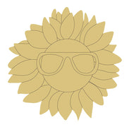 Design By Line Sunflower MDF Cutout Sunflower With Sunglasses - Unfinished For DIY
