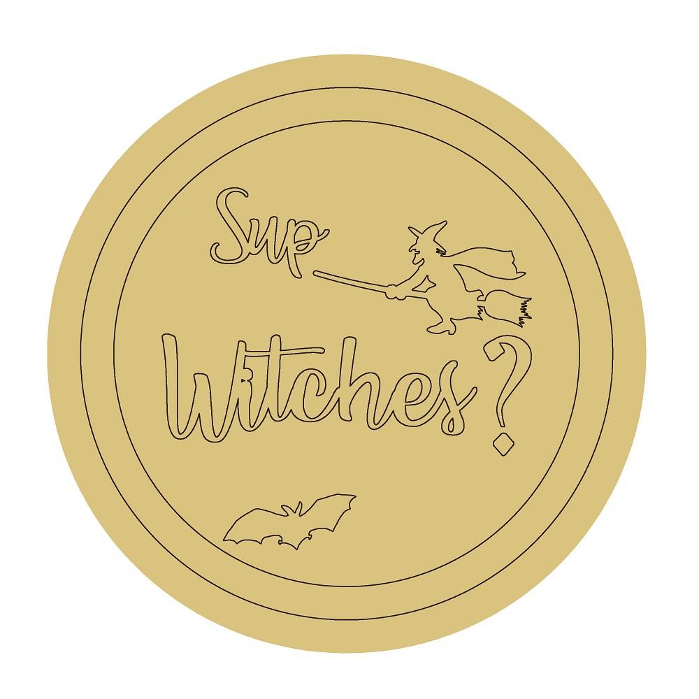 Design By Line Round MDF Cutout Sup Witches? - Unfinished For DIY