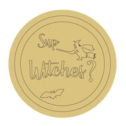 Design By Line Round MDF Cutout Sup Witches? - Unfinished For DIY