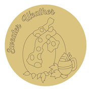 Design By Line Round MDF Cutout Sweater Weather Pumpkin Mug Scene - Unfinished For DIY