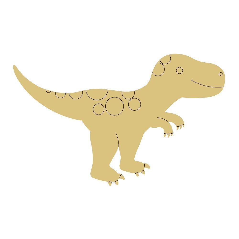 Design By Line T-Rex MDF Cutout Circle Pattern - Unfinished For DIY