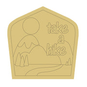 Design By Line Outdoor Adventure MDF Cutout With Word Take a Hike - Unfinished For DIY