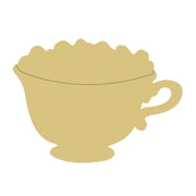 Design By Line Teacup MDF Cutout Silhouette - Unfinished For DIY