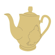 Design By Line Teapot MDF Cutout Leaf Motif - Unfinished For DIY