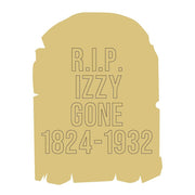 Design By Line Tombstone MDF Cutout R.I.P. Izzy Gone 1824-1932 - Unfinished For DIY