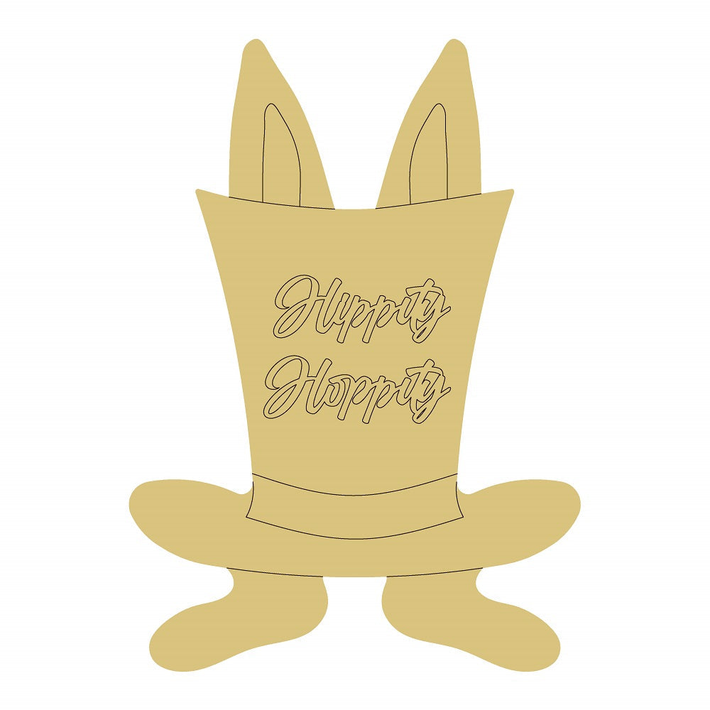 Design By Line Top Hat MDF Cutout Hippity Hoppity - Unfinished For DIY