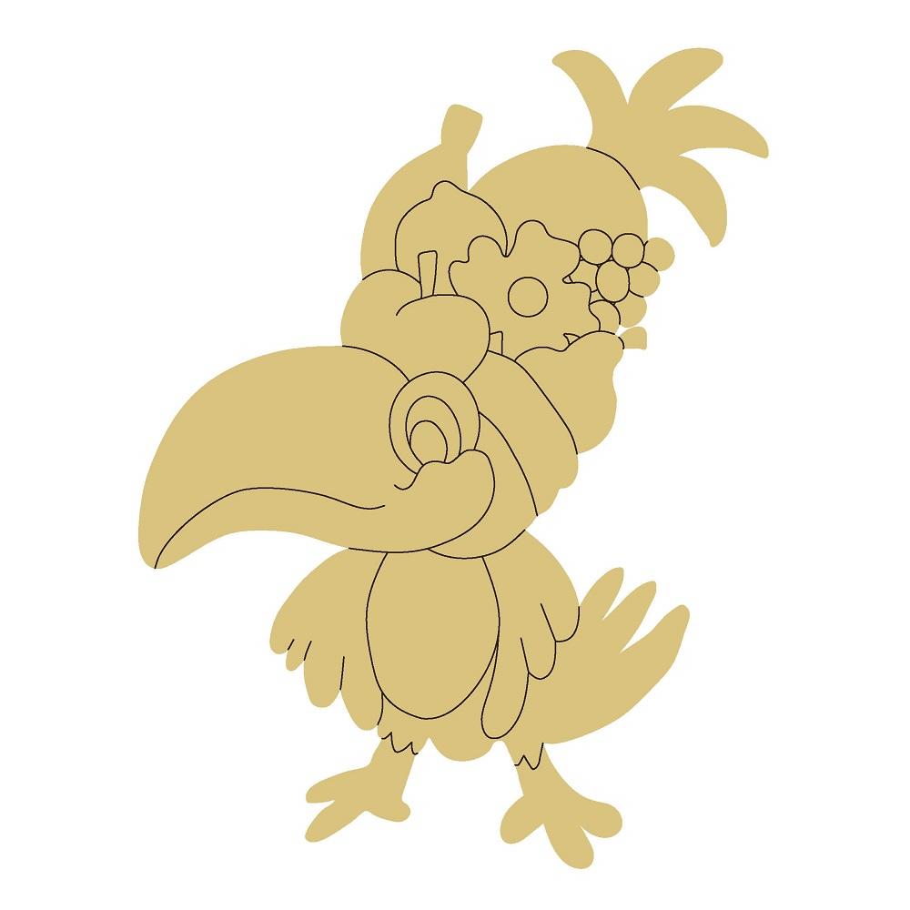 Design By Line Toucan MDF Cutout Tropical Fruit Crown - Unfinished For DIY