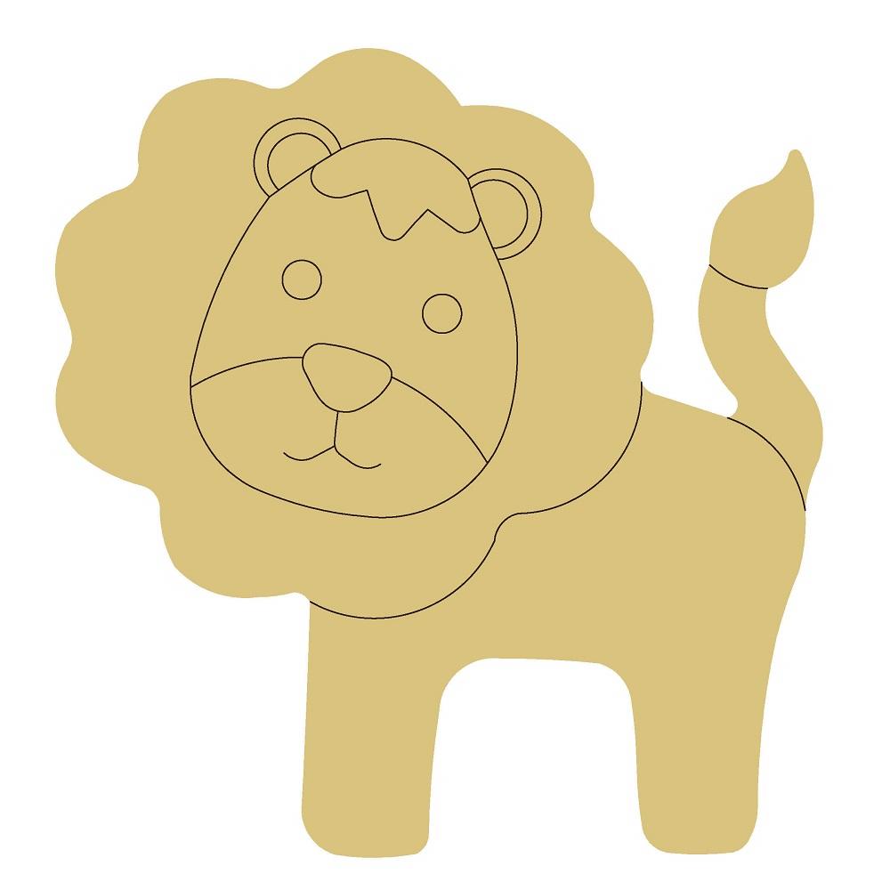 Design By Line Lion MDF Cutout Silhouette - Unfinished For DIY