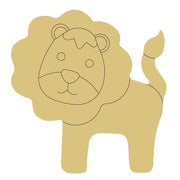 Design By Line Lion MDF Cutout Silhouette - Unfinished For DIY