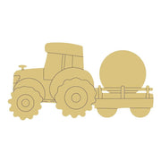 Design By Line Tractor MDF Cutout With Wagon Silhouette - Unfinished For DIY